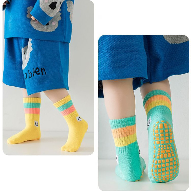 Non Slip Sock Manufacturers Wholesale Mid Tube Trampoline Socks, High Top Early Education Children's Playground Socks