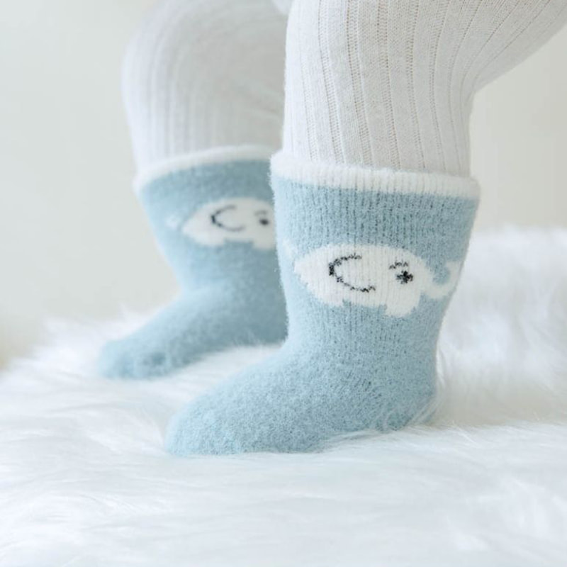 Autumn and Winter Imitation Mink Fur Children's Socks, Thick Needle Men's and Women's Mid Tube Socks with Added Velvet and Thickened Children's Socks