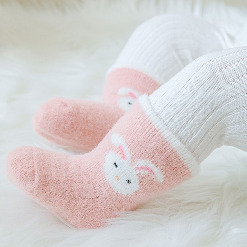 Autumn and Winter Imitation Mink Fur Children's Socks, Thick Needle Men's and Women's Mid Tube Socks with Added Velvet and Thickened Children's Socks