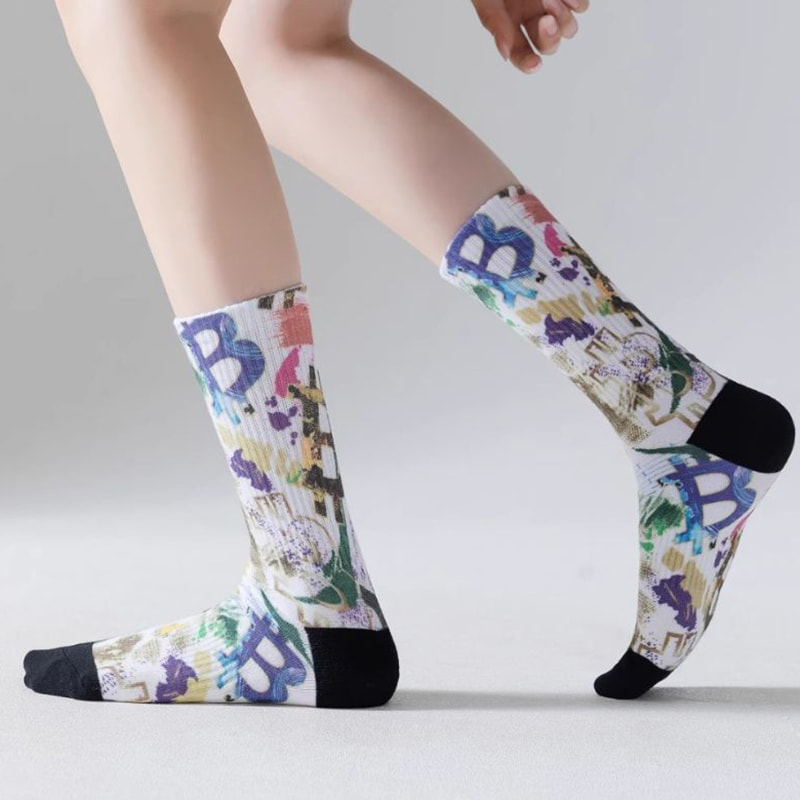 3D Printing Technology for Spring and Summer Socks, Men's Long Socks, Women's Midsoles, European and American Street Sports, Couples' Cotton Socks, Graffiti Trendy Socks