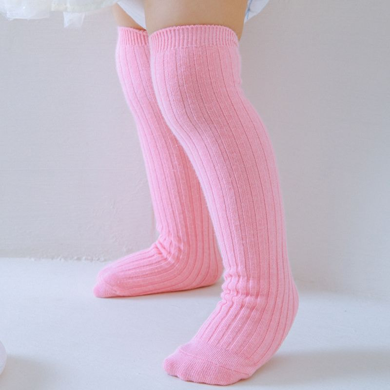 Children's Socks, Tube Socks, Baby Boys' and Girls' Knee Socks, Candy Colored Straight Board Double Needle Socks