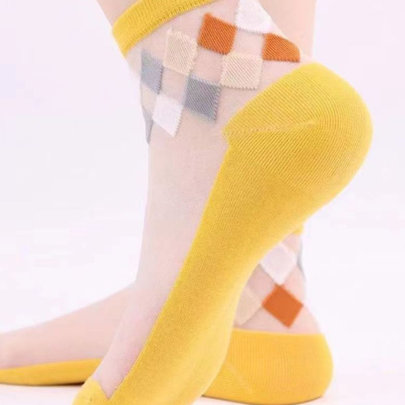 Summer Thin Glass Stockings Children's Sexy Cotton Bottom Socks