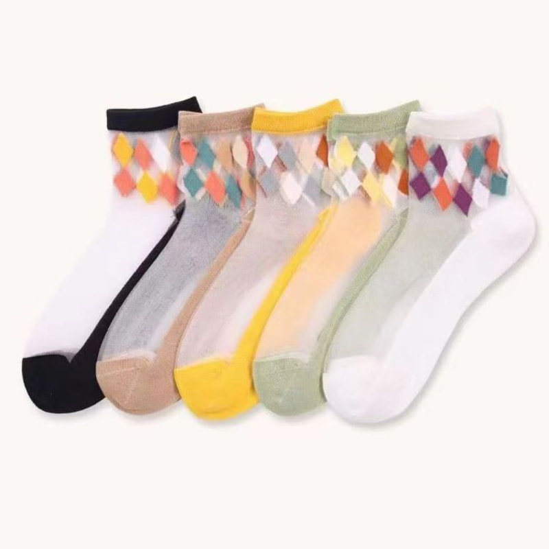 Summer Thin Glass Stockings Children's Sexy Cotton Bottom Socks