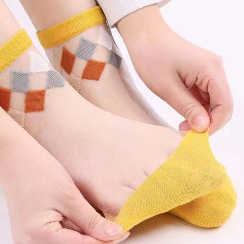 Summer Thin Glass Stockings Children's Sexy Cotton Bottom Socks