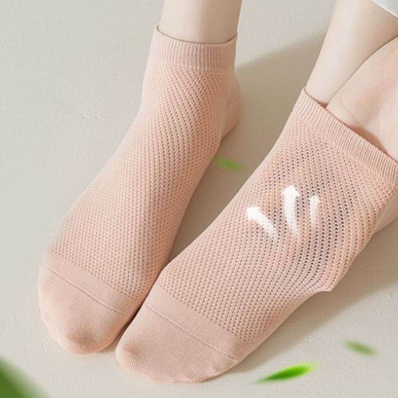 Long Velvet Cotton Socks for Women, Mesh Breathable Short Socks