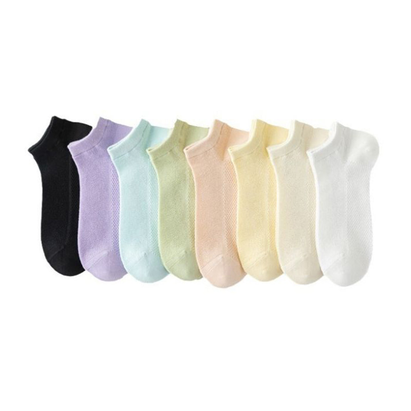 Long Velvet Cotton Socks for Women, Mesh Breathable Short Socks