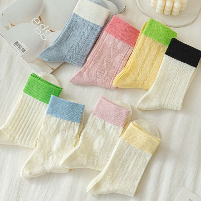 Diamond Shaped Women's Patchwork Summer Hollow Mesh Breathable Mid Tube Socks