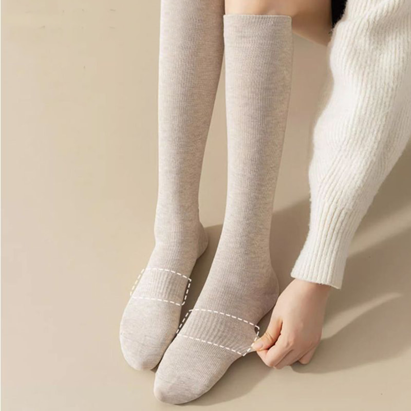 Calf Socks, Children's Spring and Autumn Japanese Style Solid Color, Half Cut Pressure, JK Slim Leg Socks