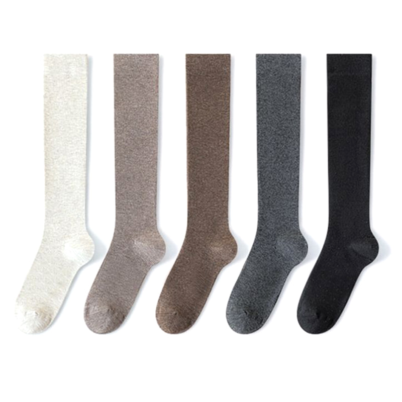 Calf Socks, Children's Spring and Autumn Japanese Style Solid Color, Half Cut Pressure, JK Slim Leg Socks