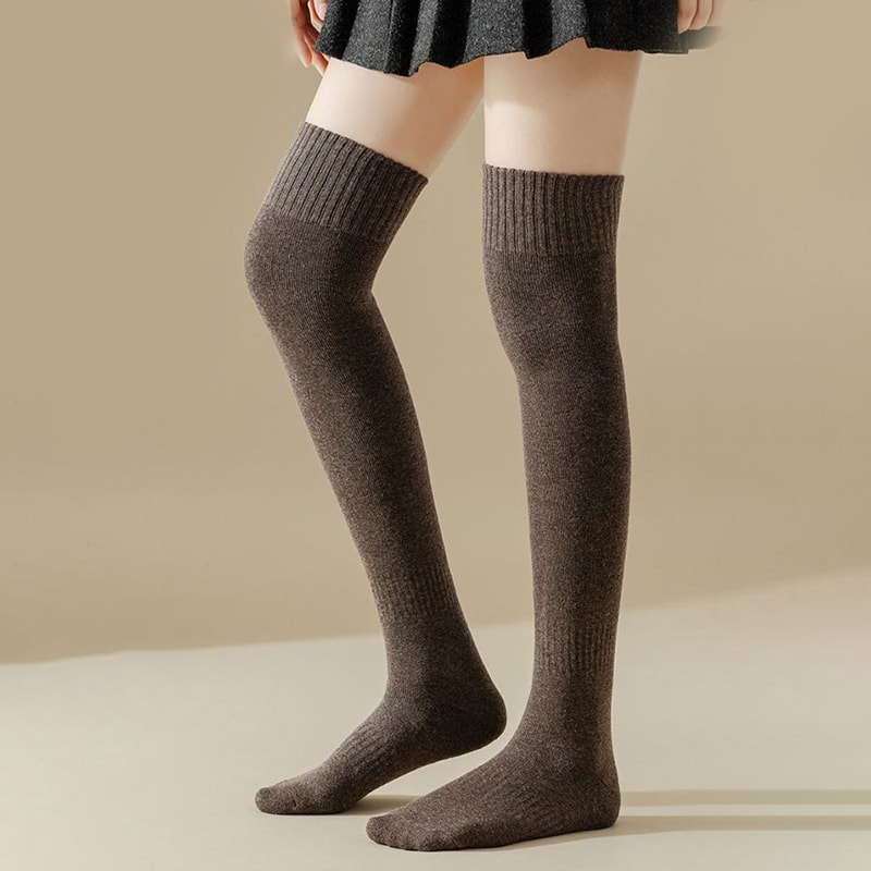 Knee Over Socks for Women, Autumn and Winter Japanese JK High Socks, Winter Long Socks, Thick Looped Warm Long Socks