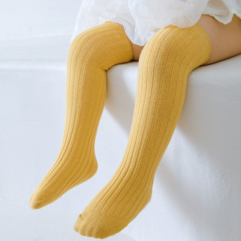 Children's Socks, Tube Socks, Baby Boys' and Girls' Knee Socks, Candy Colored Straight Board Double Needle Socks