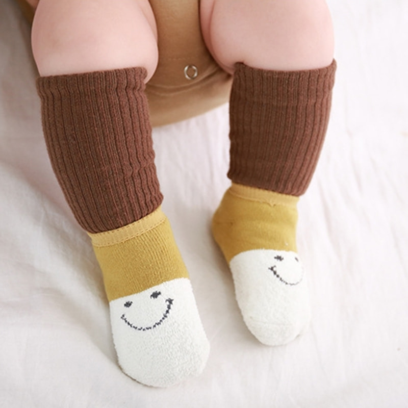 Children's Socks Autumn and Winter Cartoon Smiley Face with Plush Baby Loop Socks