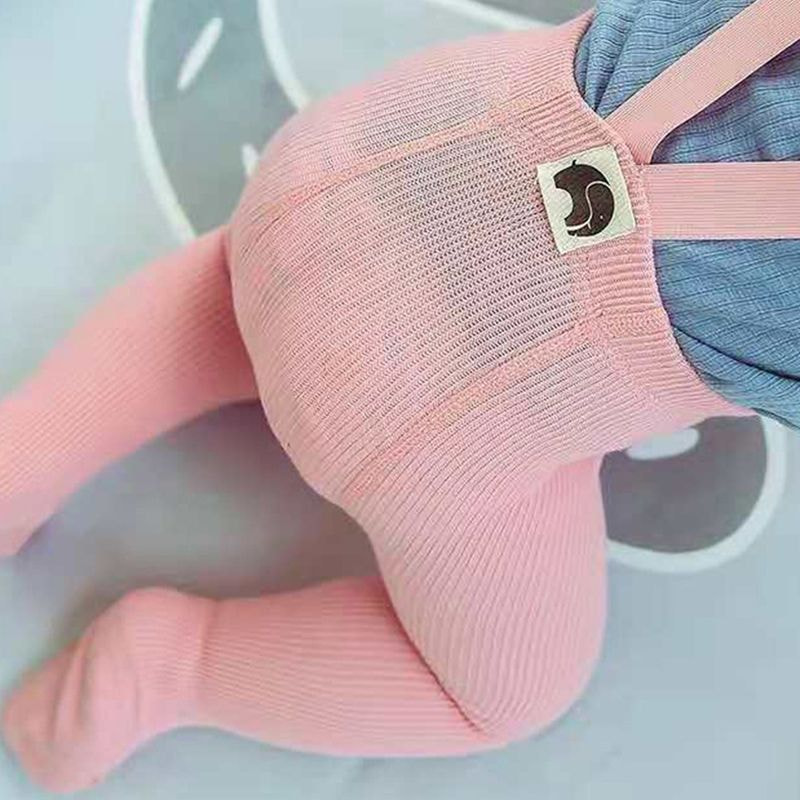 Baby Pantyhose Anti Fall, Stomach Protection, Breathable Base Socks, Autumn and Winter Solid Color, Connected Feet, Internet Famous Children's Overalls