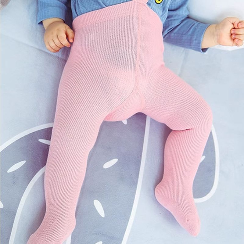 Baby Pantyhose Anti Fall, Stomach Protection, Breathable Base Socks, Autumn and Winter Solid Color, Connected Feet, Internet Famous Children's Overalls