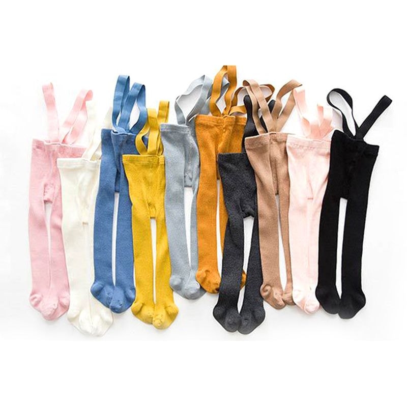 Baby Pantyhose Anti Fall, Stomach Protection, Breathable Base Socks, Autumn and Winter Solid Color, Connected Feet, Internet Famous Children's Overalls