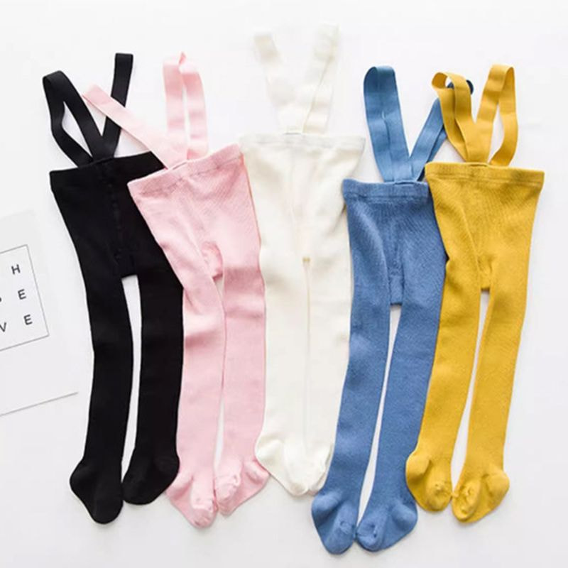 Baby Pantyhose Anti Fall, Stomach Protection, Breathable Base Socks, Autumn and Winter Solid Color, Connected Feet, Internet Famous Children's Overalls